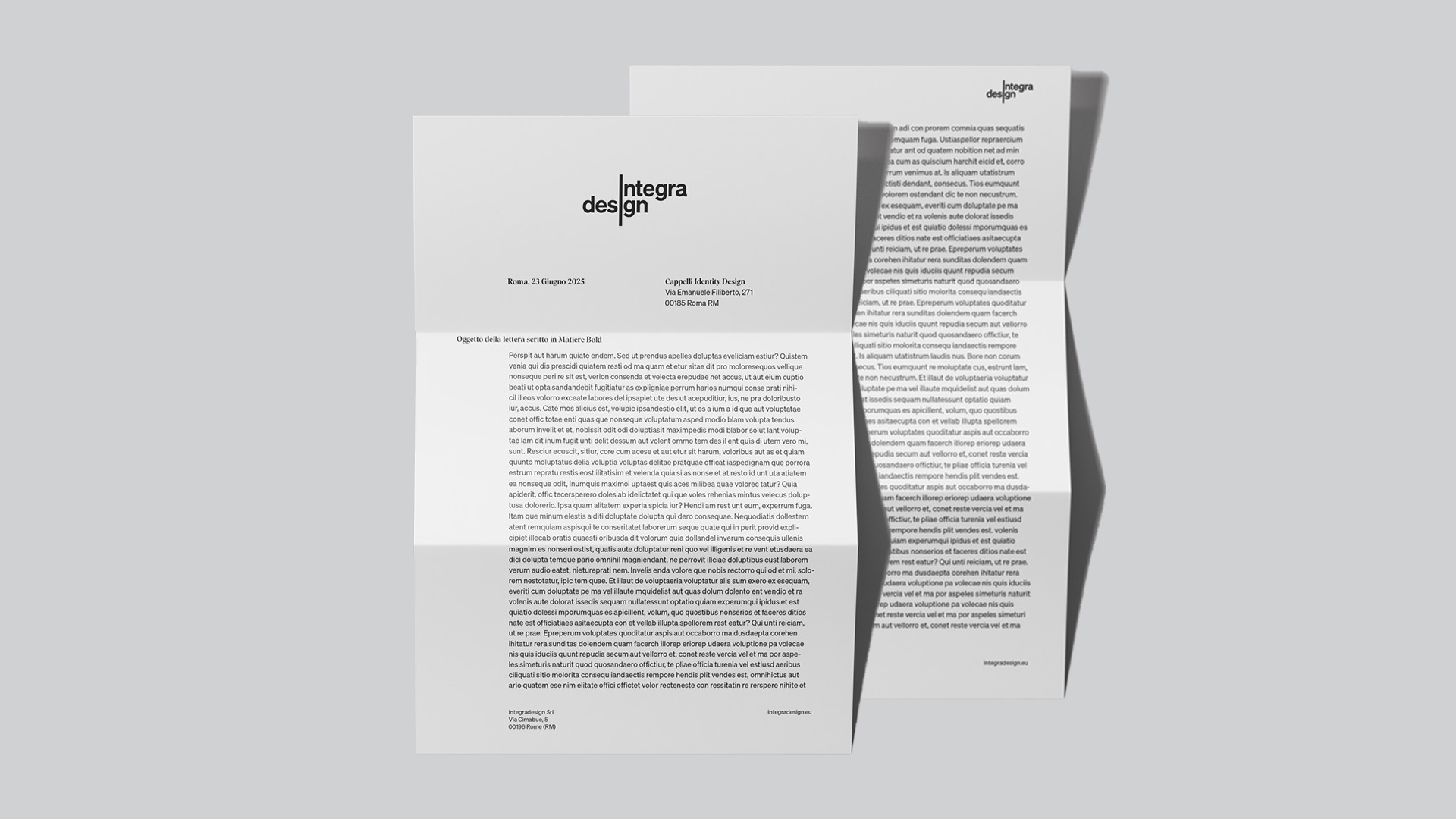 Integra Design Dynamic brand, Cappelli Identity Design